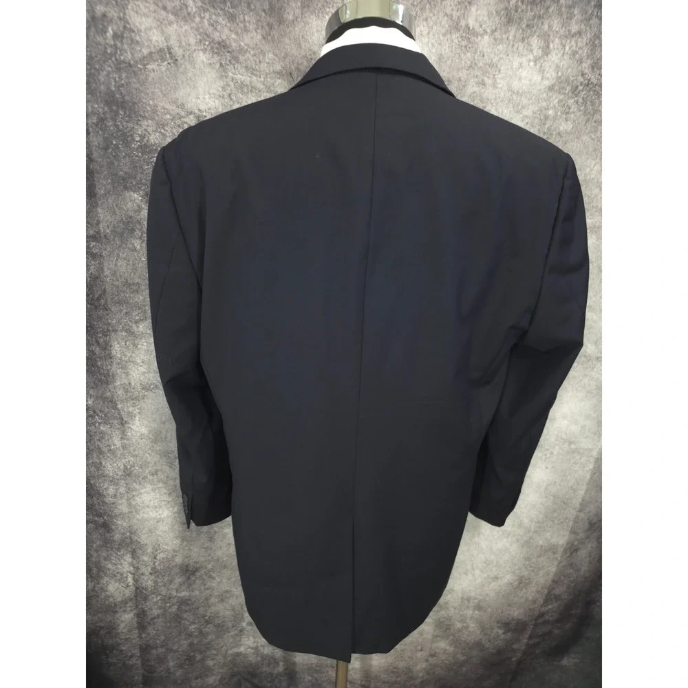 Jos A Bank Signature Blazer Jacket Mens 43 L Blue Sport Coat 2 Buttons Business‎
